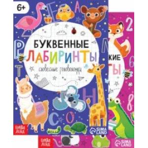 Математические и буквенные лабиринты. Набор из 2 книг