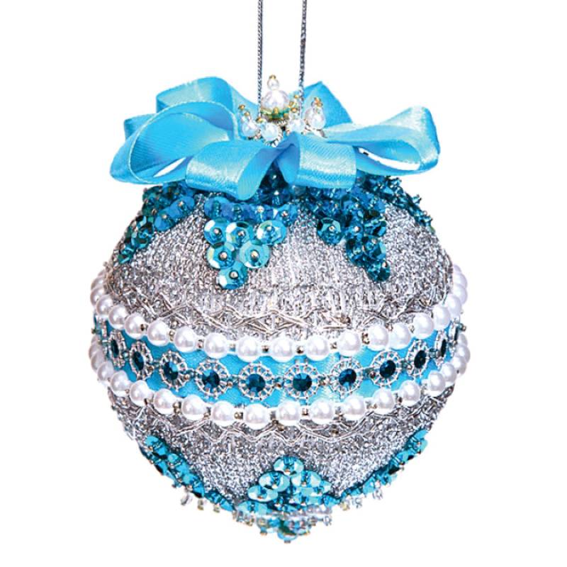 Шар новогодний из пайеток 'Снежная королева'