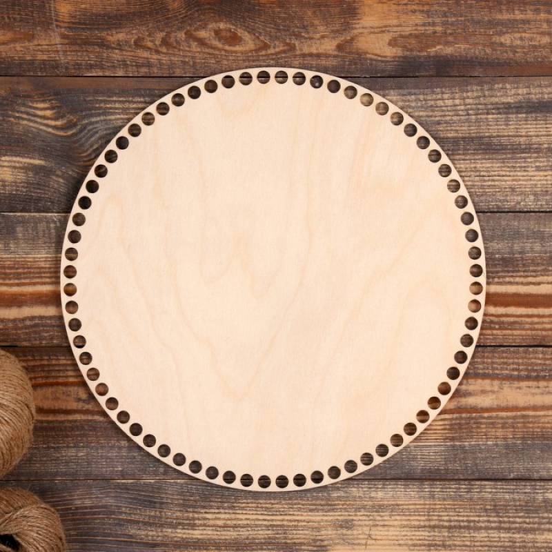 Заготовка для вязания 'Круг', донышко фанера 3 мм, 30 см, d=9мм