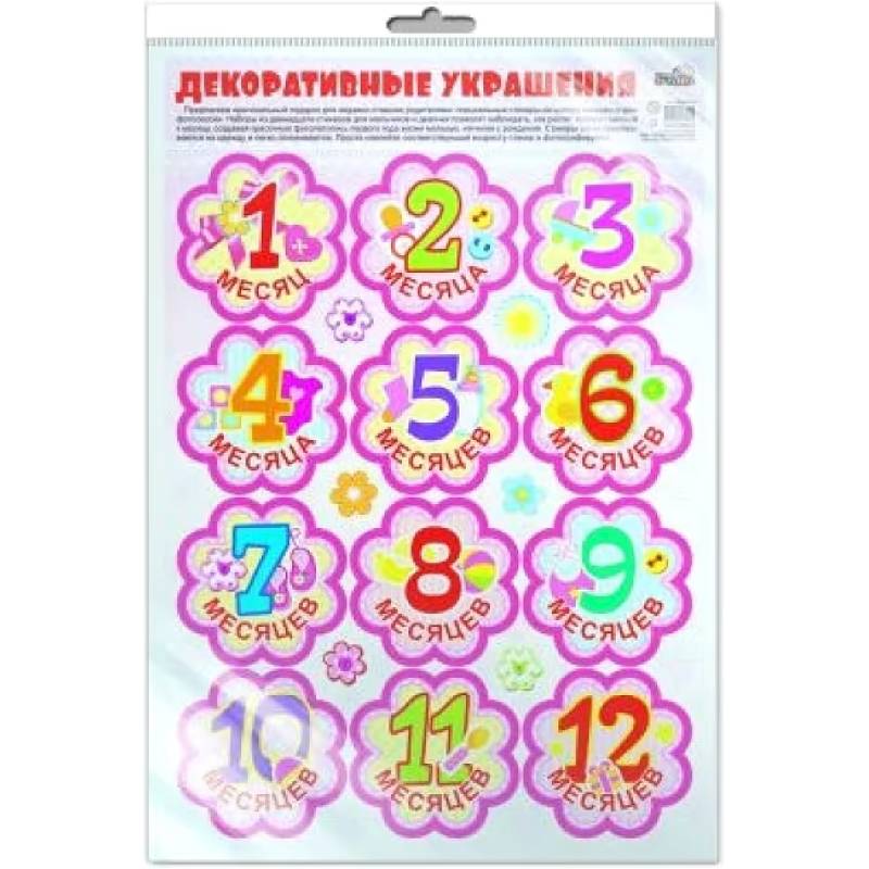 Декоративные украшения. Наклейки по месяцам для фотосессии девочек