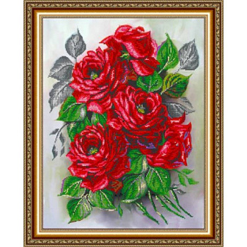 «Светлица» набор для вышивания бисером №107 «Садовые розы» бисер Чехия 38x48 см