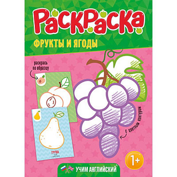 Фрукты и ягоды. Раскраска для малышей с цветным контуром