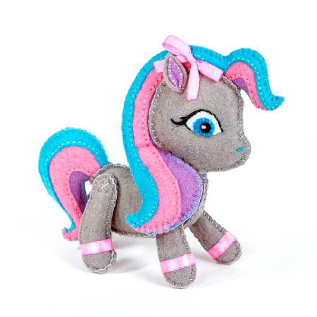 Набор для изготовления игрушки из фетра 'Пони', 13 см