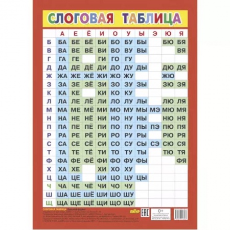 Литература, книга Слоговая таблица (большой формат) купить по скидке