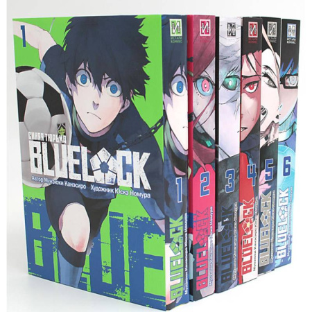 Комиксы. Манга, книга BLUE LOCK. Синяя тюрьма. Книга 1-6 (комплект из 6-ти книг) купить по скидке