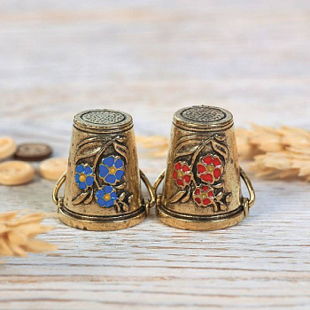 Напёрсток «Вёдра с коромыслами», под латунь, 2 шт